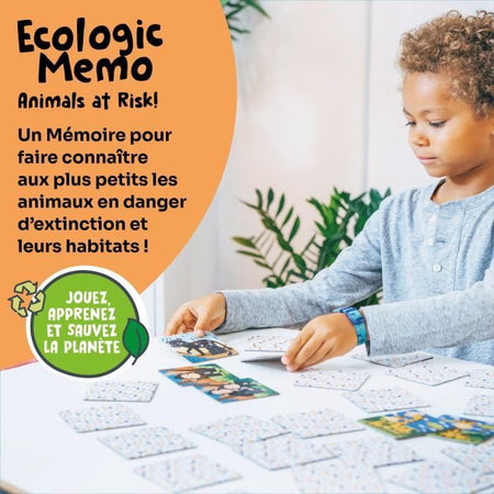 Giochi educativi - GEOMAG - Ecologic Memo Animali a Rischio - Gioco di memoria - Animali in via di estinzione - Associazione bambini/genitori