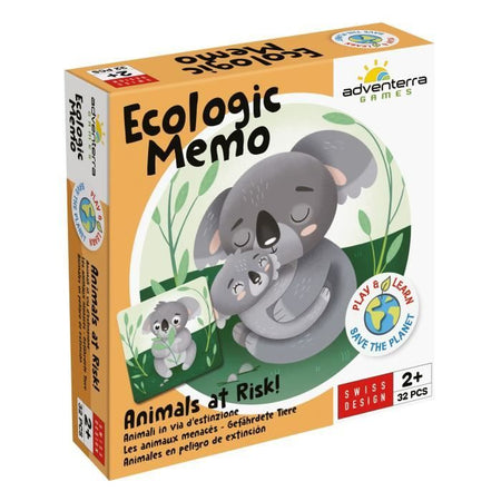 Giochi educativi - GEOMAG - Ecologic Memo Animali a Rischio - Gioco di memoria - Animali in via di estinzione - Associazione bambini/genitori