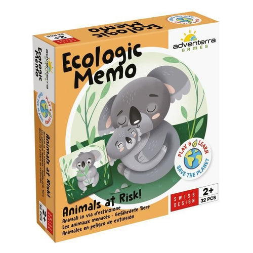 Giochi educativi - GEOMAG - Ecologic Memo Animali a Rischio - Gioco di memoria - Animali in via di estinzione - Associazione bambini/genitori