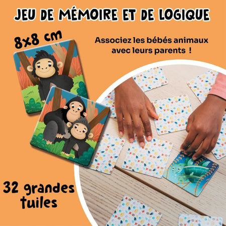 Giochi educativi - GEOMAG - Ecologic Memo Animali a Rischio - Gioco di memoria - Animali in via di estinzione - Associazione bambini/genitori