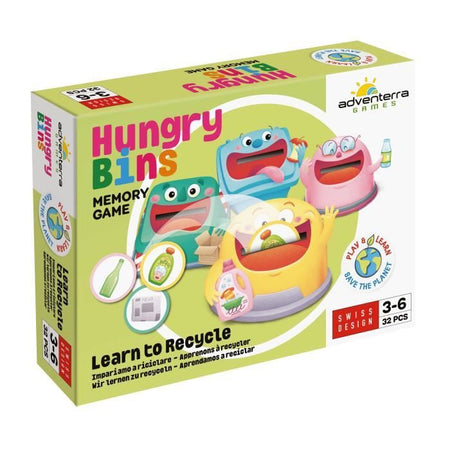 Giochi educativi - GEOMAG - Hungry Bins - Raccolta differenziata - Imparare a conoscere i rifiuti - Associazione per colore