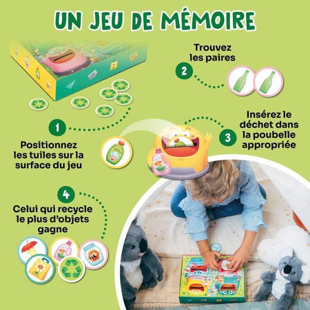 Giochi educativi - GEOMAG - Hungry Bins - Raccolta differenziata - Imparare a conoscere i rifiuti - Associazione per colore