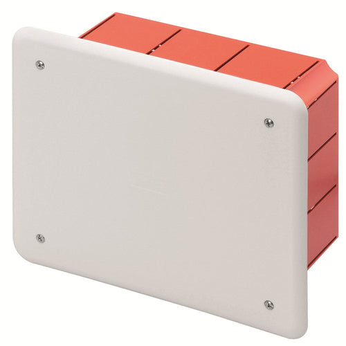 CASSETTA DI DERIVAZIONE DA INCASSO PER PARETI IN MURATURA 160X130X70 - COPERCHIO BIANCO