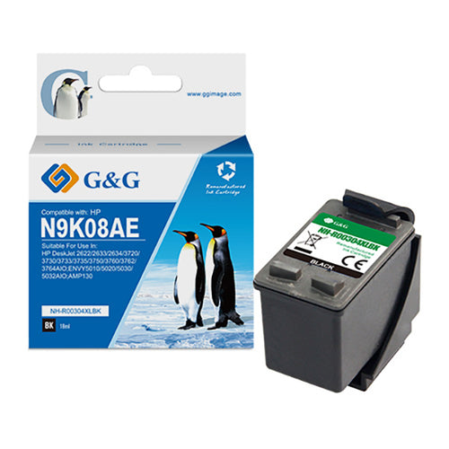 Cartuccia Ink Rigenerata Nero Gg Per Hp Deskjet 2622/2633/2634/3720/3730/3733