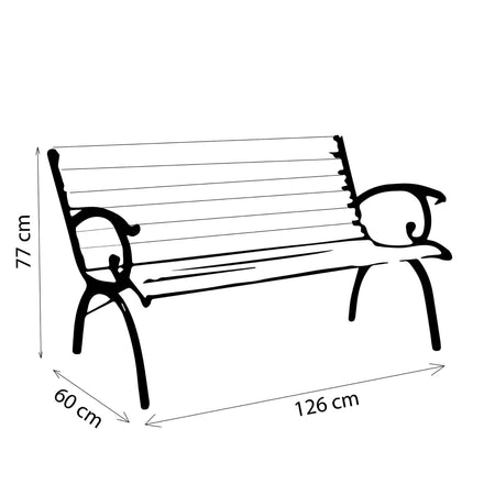panca in legno e ghisa Antracite