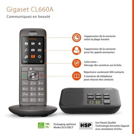 Telefono fisso GIGASET CL 660 A Antracite