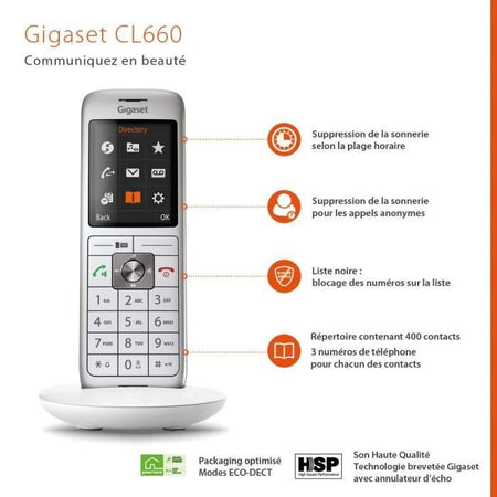 Telefono fisso GIGASET CL 660 Bianco
