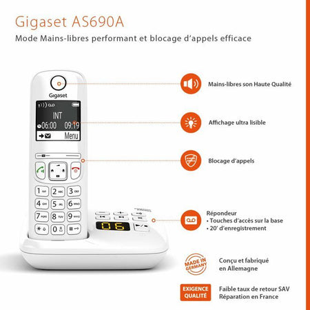 Telefono fisso GIGASET AS690 A Duo White