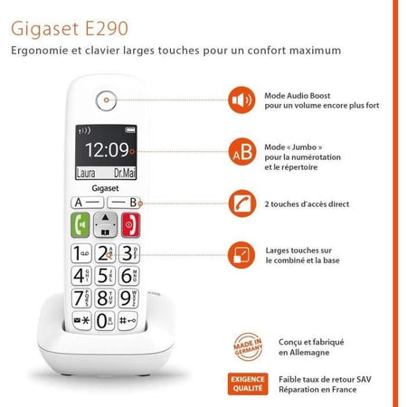 Telefono fisso GIGASET E290 Duo Bianco