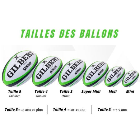 Rugby Ball - Gilbert - G -Tr4000 - Size 3 - Ciel