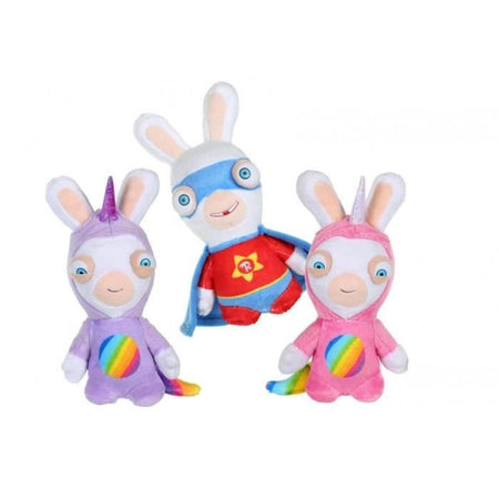 CONIGLIO CRETINE Suono rosso peluche Super Hero - 18 cm