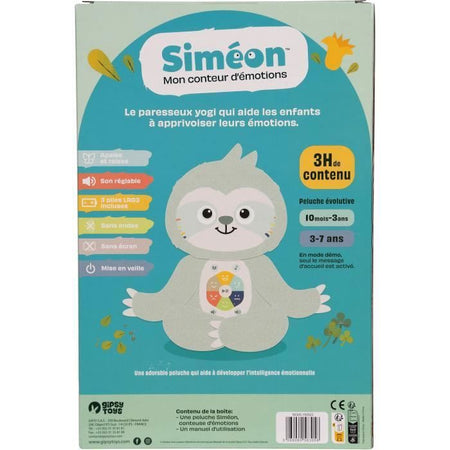 Peluche Parlante - Gipsy Toys - Siméon, il narratore di emozioni - 28 cm - Verde Acqua