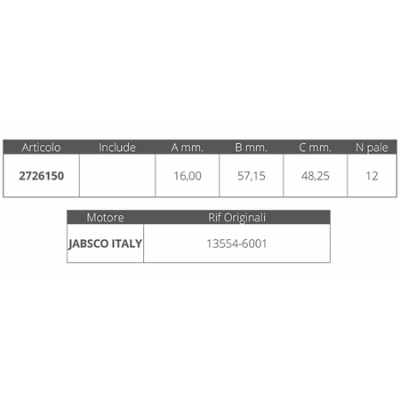 Girante Jabsco 13554-6001
