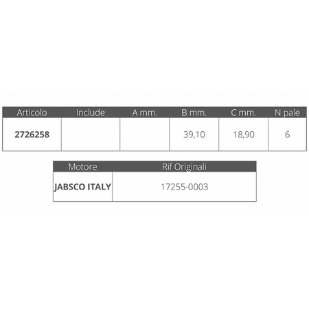 Girante Jabsco 17255-0003