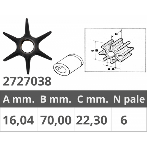 Girante Johnson/Ev. 2T 40-48-50 Hp