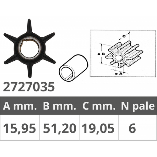 Girante Johnson/Evinrude 2T 25Hp