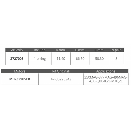 Girante Mercruiser 8.1S - 496Mag
