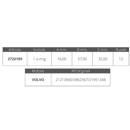 Girante Volvo 21213660/3862567