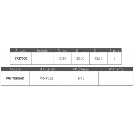 Girante Whitehead 2T 6-12 Hp