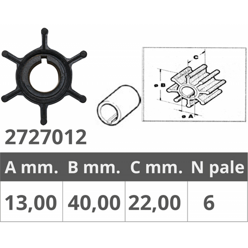 Girante Yamaha-Mercury 2/4T 8-15 Hp