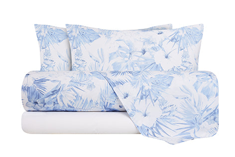 Completo letto lenzuola federe bifaccia double face stampa digitale in cotone made in italy  CLARA/BIANCO