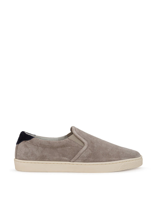 Brunello Cucinelli Slip on in Suede Tortora da uomo