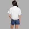 GJ Camicia Bianca Guess Boxy Cropped Cotone con Tasche e Bottoni