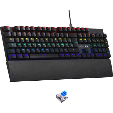 Tastiera da gioco meccanica - THE G-LAB - KEYZ -CARBON -EX/FR - Retroilluminata - Interruttore blu - Poggiapolsi - FR