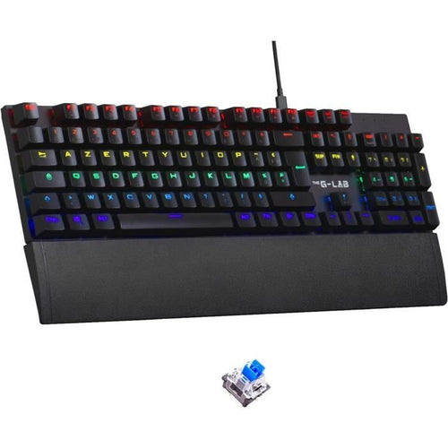 Tastiera da gioco meccanica - THE G-LAB - KEYZ -CARBON -EX/FR - Retroilluminata - Interruttore blu - Poggiapolsi - FR