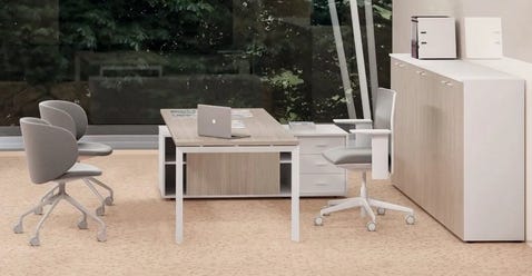 Scrivania in melaminico verniciato da ufficio operativo cm. 180/200x90x74h