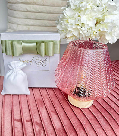 Lampada Rosa Vetro Special Gifts – Bomboniera 12,5x18 cm con Scatola