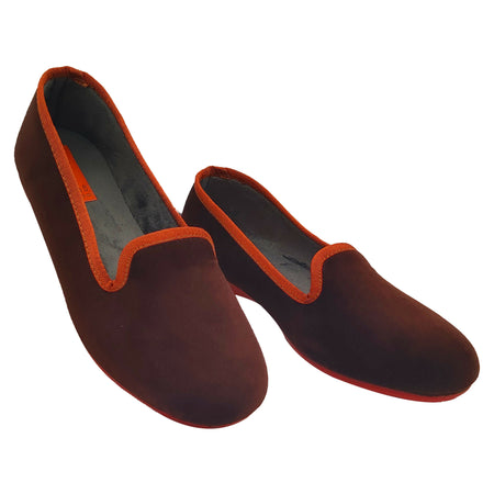 Dorea magiche ballerine donna scarpe in vellutino rasato eleganti friulane per ricevimenti, vera produzione artigianale spagnola