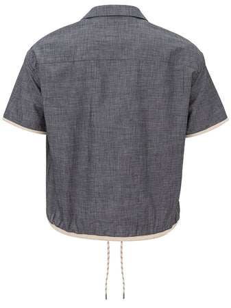 Armani Exchange Camicia Dark Denim Maniche Corte da uomo