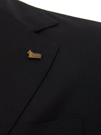 Colombo Giacca Nera in Cashmere Due Bottoni da uomo