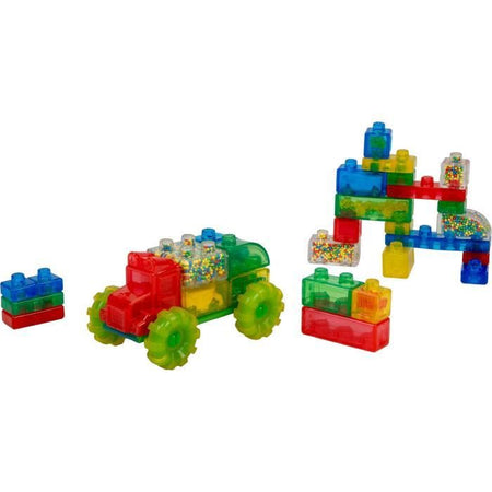 Mattoncini da costruzione - GOLIATH - Kit camion Jelly Blox Vroom - Blocchi morbidi con macchinine! 2 anni