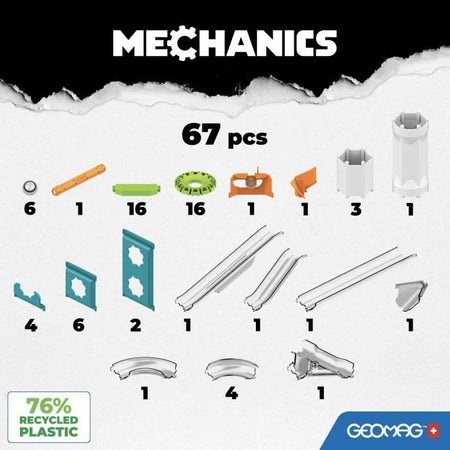 GEOMAG MECHANICS, GRAVITY 67 pz, costruzione magnetica, giochi educativi, Giocattolo per bambini da 8 anni, GMV00
