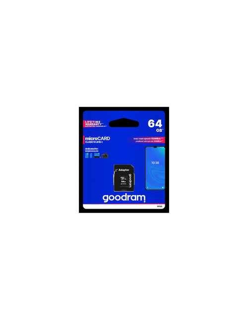 microSD GoodRAM 64GB class 10 UHS I + adpter, ret. blister