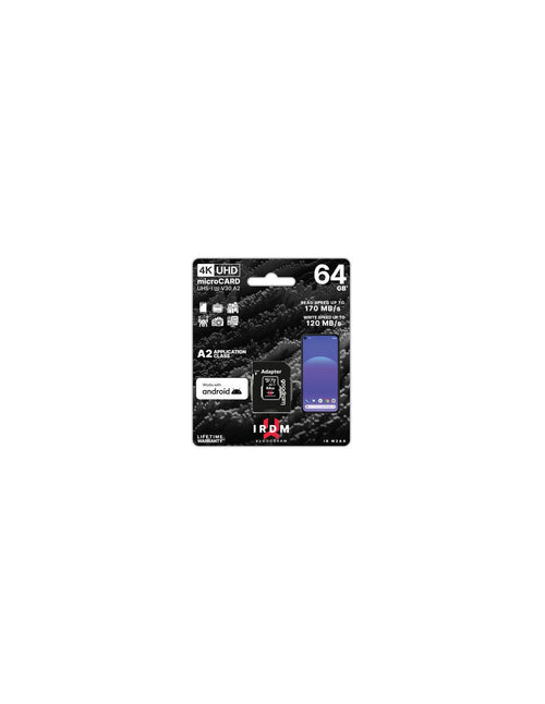 microSD IRDM by GOODRAM 64GB UHS I U3 A2 + adapter