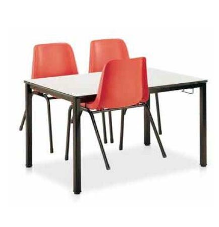 Tavolo da mensa gambe in tubo di acciaio e piano da 6 persone cm. 160x80
