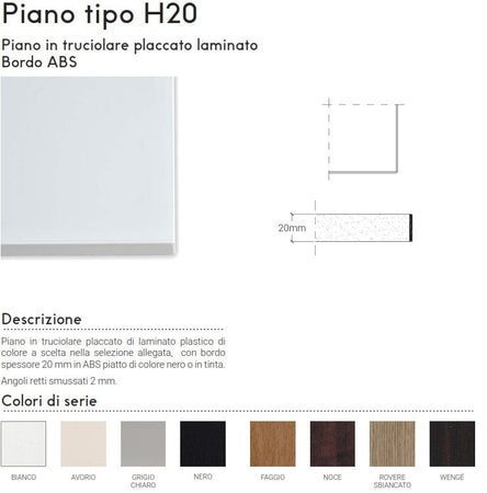 Tavolo da mensa gambe in tubo di acciaio e piano da 6 persone cm. 160x80