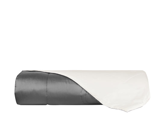 Plaid Arredo 140 x 180 cm in Raso di puro cotone Grigio - Vanita di raso
