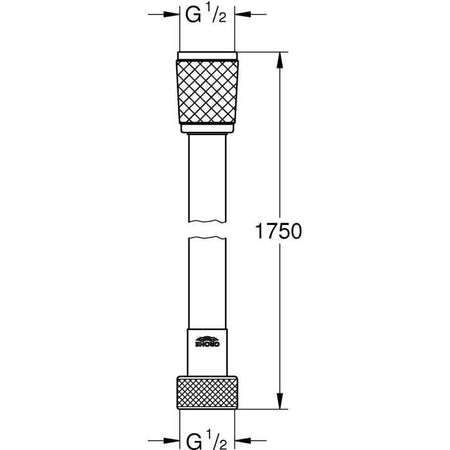 Flessibile doccia - GROHE VitalioFlex 287422432 - 1,75 m - Antipiega e torsione - Attacco universale - Superficie liscia - Nero opaco