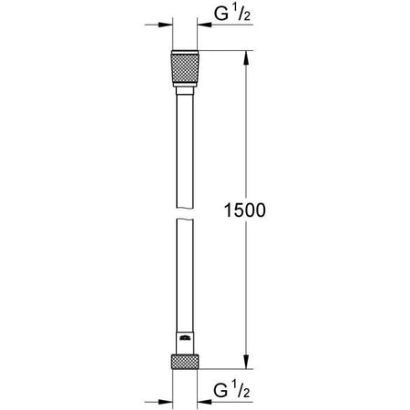 Flessibile doccia - GROHE VitalioFlex 27505001 - 1,5 m - Antipiega - Antitorsione - Attacco universale - Superficie liscia - Cromo