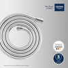 Flessibile doccia - GROHE VitalioFlex 27507001 - 2m - Antipiega - Antitorsione - Attacco universale - Superficie liscia - Cromo