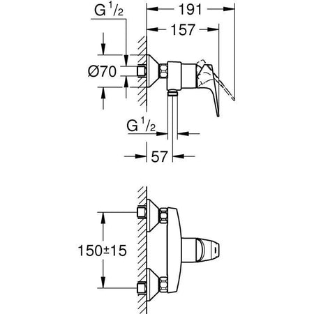 GROHE - Miscelatore monocomando per doccia