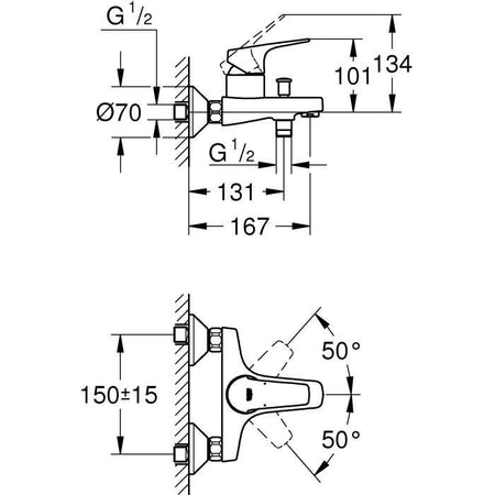GROHE - Miscelatore monocomando vasca/doccia