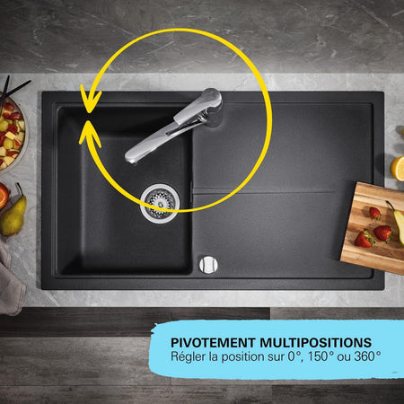 Rubinetto cucina - Cromo - Bocca a C - Bocca alta - Rotazione 150 - GROHE Get - 31494001