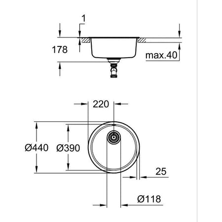 Lavello cucina - Acciaio inox - Incasso dall'alto - GROHE K200 - 31720SD0