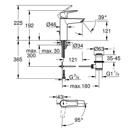 Grohe - Mixer Lavabo Monocommande - Size M