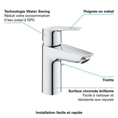 Miscelatore monocomando lavabo - Taglia S - GROHE - Start - Cromo